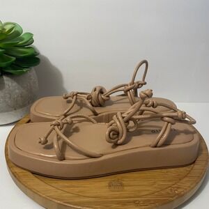 Torrid Tan Knot Platform Sandal Women’s 10WW Boho Chic Strappy Flip Flop Coastal